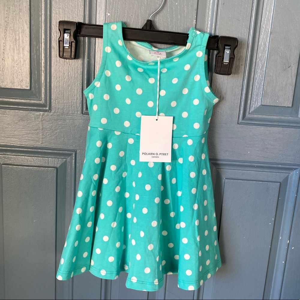 Polarn O. Pyret Polka Dot Dress Size 9-12mos NWT